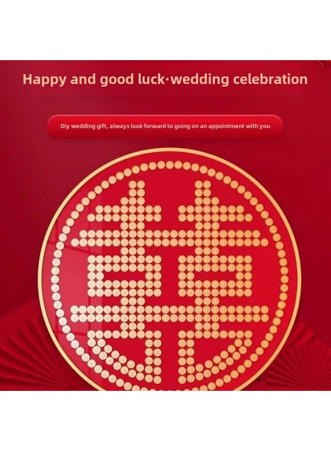 Best Friend Wedding Gift Coin Photo Frame Template Diy Handmade Gift Flocking Cloth 5 50 Cents Mao Xi Zi Xi Zi-Color:Aluminum Alloy Yuanxi 60 Diameter Requires 400 Wedding Coins - Complete Set Of Photo Frames * Dispensing Glue * Velvet Template * Gift Bag * Wedding Coin - Image 1