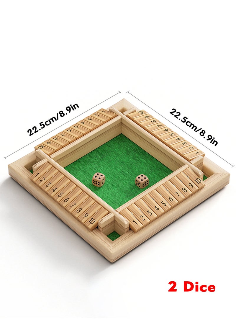 Wooden Shut The Box Dice Game, Family Board Game for Kids & Adults, Math Learning Toy, Number Counting Game, Educational Table Party Game - Image 2