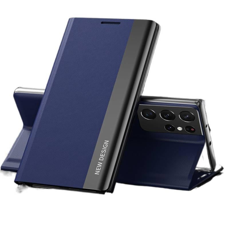 غطاء MagSafe بPlastic باللون أزرق مغناطيسي بوظيفة حامل من البلاستيك لـ Samsung Galaxy S24 Plus مع حامل قائم ومقاوم لبصمات الأصابع مع مقاوم للصدمات مع مغناطيس قوي مع حماية من السقوط - Image 1