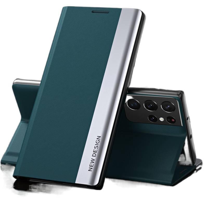 غطاء MagSafe بPlastic باللون أزرق مغناطيسي بوظيفة حامل من البلاستيك لـ Samsung Galaxy S24 Plus مع حامل قائم ومقاوم لبصمات الأصابع مع مقاوم للصدمات مع مغناطيس قوي مع حماية من السقوط - Image 2