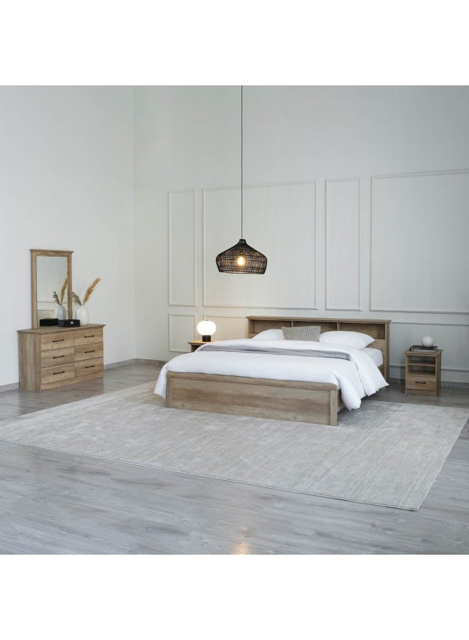 Pan Home طقم غرفة نوم غريمسبي 5 قطع 180×200 سم خشب هندسي - جوزي - Image 2