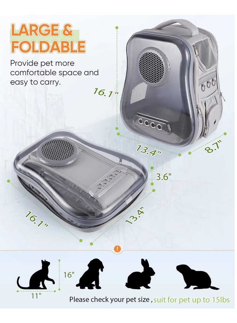 Generic Cat Backpack Carrier Transparent Space Capsule Backpack for Traveling, Camping and Hiking For Cats Kittens And Puppies 40X33.5X24Cm - Image 5