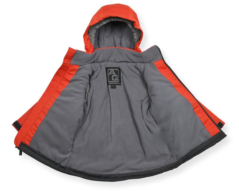 Arctic Quest Boys' Bib Snow Pants and Ski Jacket Water-Resistant Snowsuit For Kids Winter Hooded Jacket, Bold Spice, 18M - Image 3