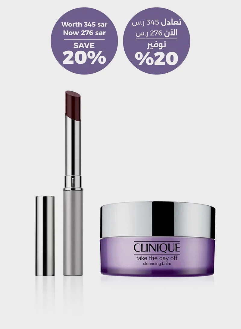 CLINIQUE Almost Lipstick Black Honey + Take The Day Off Cleansing Balm 125Ml Bundle, Savings 20%