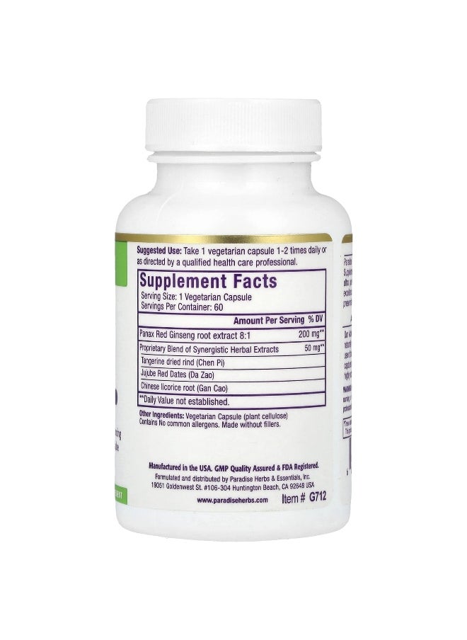 Paradise Herbs Paradise Herbs, Ginseng+ Extract, 60 Vegetarian Capsules  - Image 2