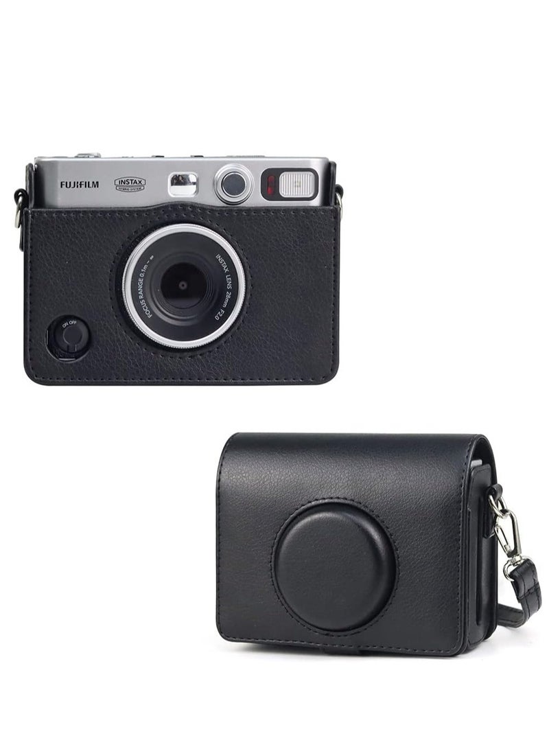 Mini Evo Case for Fujifilm Instax Mini Evo Instant Camera Retro Vintage Pu Leather with Adjustable shoulder Strap Carrying Bag Accessories,Retro Vintage(Black)  - Image 1