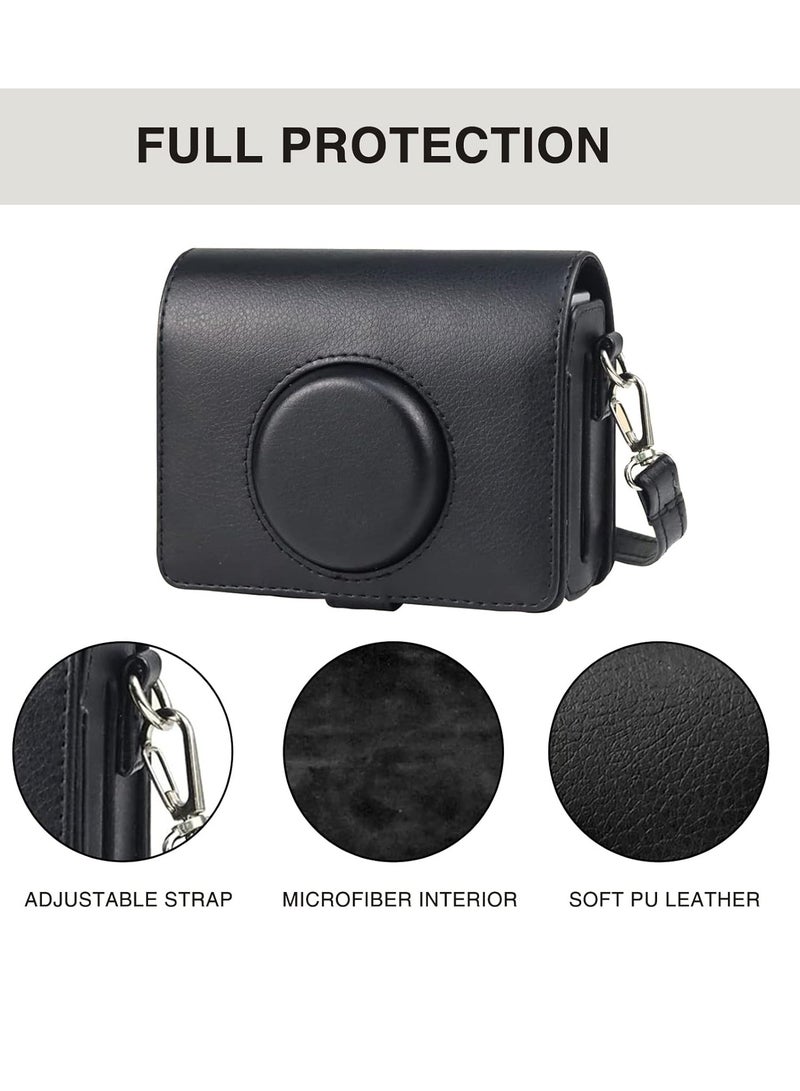 Mini Evo Case for Fujifilm Instax Mini Evo Instant Camera Retro Vintage Pu Leather with Adjustable shoulder Strap Carrying Bag Accessories,Retro Vintage(Black)  - Image 4