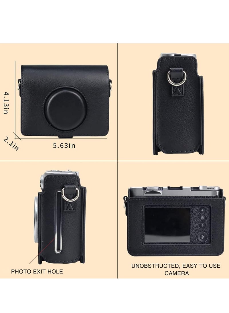 Mini Evo Case for Fujifilm Instax Mini Evo Instant Camera Retro Vintage Pu Leather with Adjustable shoulder Strap Carrying Bag Accessories,Retro Vintage(Black)  - Image 5