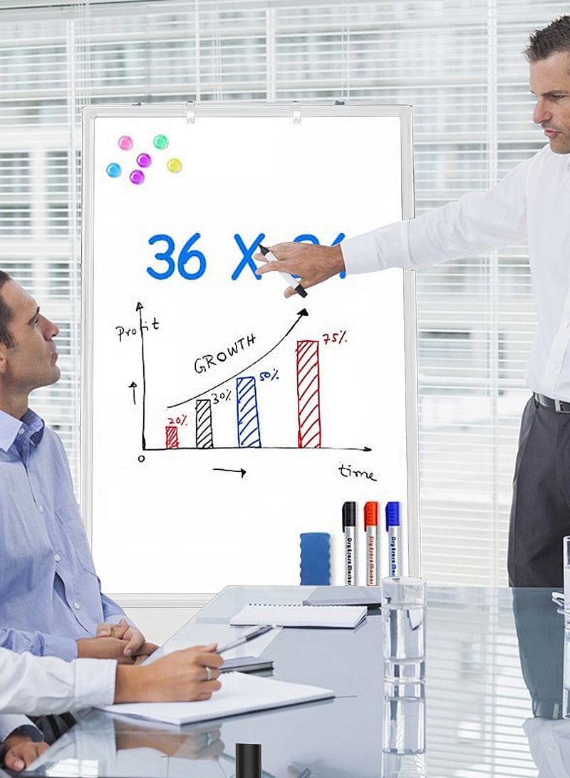 كيدل ألواح الكتابة القابلة للمسح الجاف من KidLe، سبورة بيضاء متحركة بقاعدة دائرية - سطح أملس مطلي بثلاث طبقات، مثالية للعصف الذهني الجماعي والتعليم - Image 4