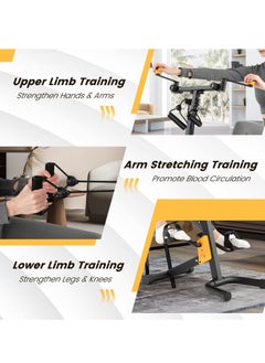XiuWoo Foldable pedal exerciser for seniors, hand arm leg knee physical therapy exercise bike w/adjustable height, handgrip, resistance Band, recovery home workout equipment for elderly  - Image 3