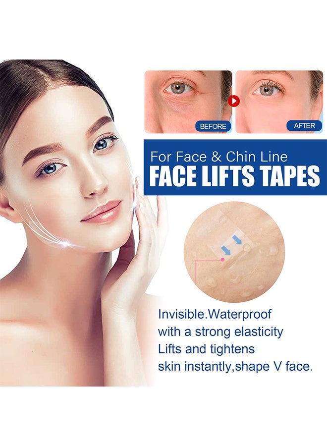 EELHOE 40PCS Face Lift Tape, Face Neck Tape Lifting Invisible, High Elasticity Wrinkle Patches, Invisible Face Tapes For Lifting Eyes Double Chin Jowls, Wrinkle, Lifting Saggy Skin, Waterproof, Face Stickers Neck Eye Double Chin Lift V Shape - Image 4