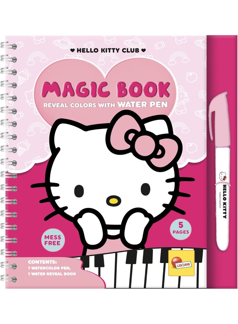 Lisciani Hello Kitty – Magic Water Book Reusable for Children Aged 3 and Above | Educational Toy Notebook 12 Pages with Water Pen Included | Creative Activity Without Messes | Creative Children's Gift - Image 1