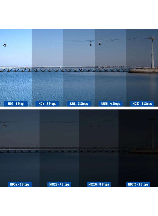 نيوير مجموعة فلاتر مغناطيسية متغيرة 4 قطع من NEEWER لكاميرا DJI Osmo Pocket 3، ND2-32 وND64-512 قابلة للتعديل، مع فلتر CPL وUV، زجاج بصري HD، تركيب سريع - Image 4