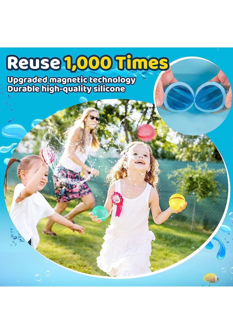 ميكسد 6 قطع من البالونات المائية القابلة لإعادة الاستخدام، ألعاب مائية للشاطئ والبركة للأولاد والبنات، ألعاب صيفية خارجية للأطفال، كرة مائية للأنشطة الخارجية - Image 3