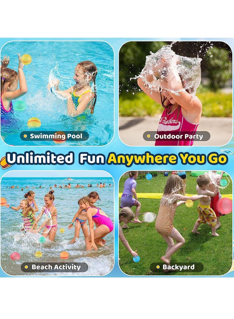 ميكسد 6 قطع من البالونات المائية القابلة لإعادة الاستخدام، ألعاب مائية للشاطئ والبركة للأولاد والبنات، ألعاب صيفية خارجية للأطفال، كرة مائية للأنشطة الخارجية - Image 2