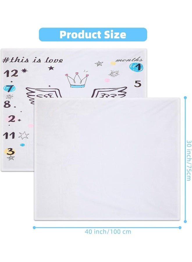 Macarrie 2 Pieces Sublimation Baby Swaddle Blanket Heat Transfer Blank Baby Monthly Milestone Swaddle Blanket Heat Press Throw Blanket Heat Transfer Blanket for Sleeping Bag (30 x 40 Inch) - Image 2