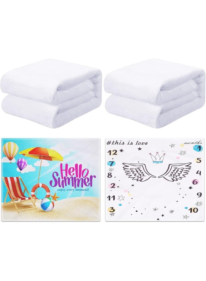 Macarrie 2 Pieces Sublimation Baby Swaddle Blanket Heat Transfer Blank Baby Monthly Milestone Swaddle Blanket Heat Press Throw Blanket Heat Transfer Blanket for Sleeping Bag (30 x 40 Inch) - Image 1