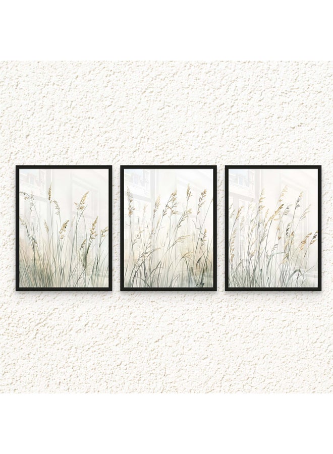 Art Decor Framed Fine Art Set of 3 Abstract Vibrant Modern Print Wall Art, Abstract Portrait Artwork with Matt Board, Contemporary Wall Décor for Gifting, Bedroom, Office, Living Room, and Home Décor