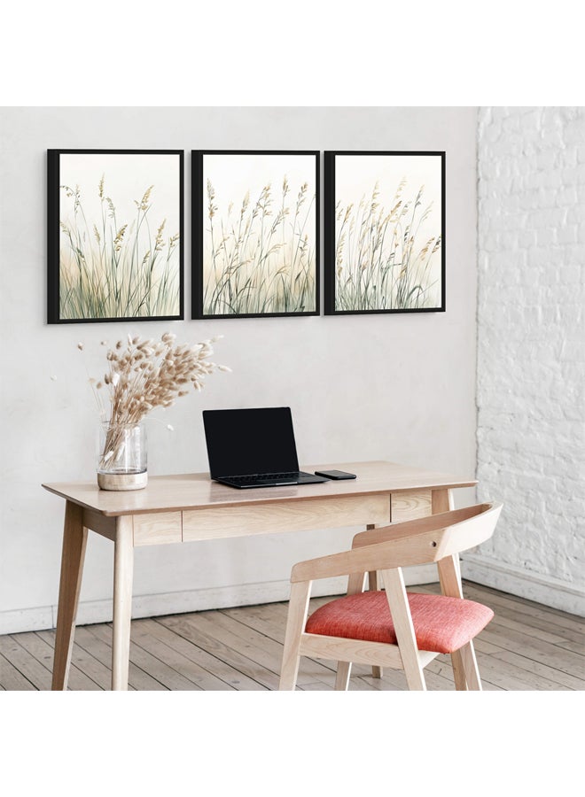 Art Decor Framed Fine Art Set of 3 Abstract Vibrant Modern Print Wall Art, Abstract Portrait Artwork with Matt Board, Contemporary Wall Décor for Gifting, Bedroom, Office, Living Room, and Home Décor
