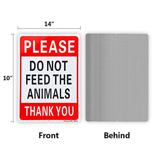 Enjoyist Please Do Not Feed The Animals Sign - 10"x 14" - .040 Rust Free Aluminum – Reflective, UV Protected and Weatherproof - Image 2