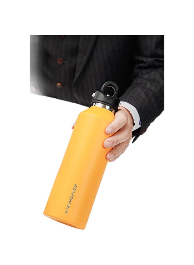 Revomax Large Capacity Insulated Mug, 316 Stainless Steel, Keeps Hot And Cold, Tea Infuser Cup, Sunflower Yellow, 950Ml - Image 1