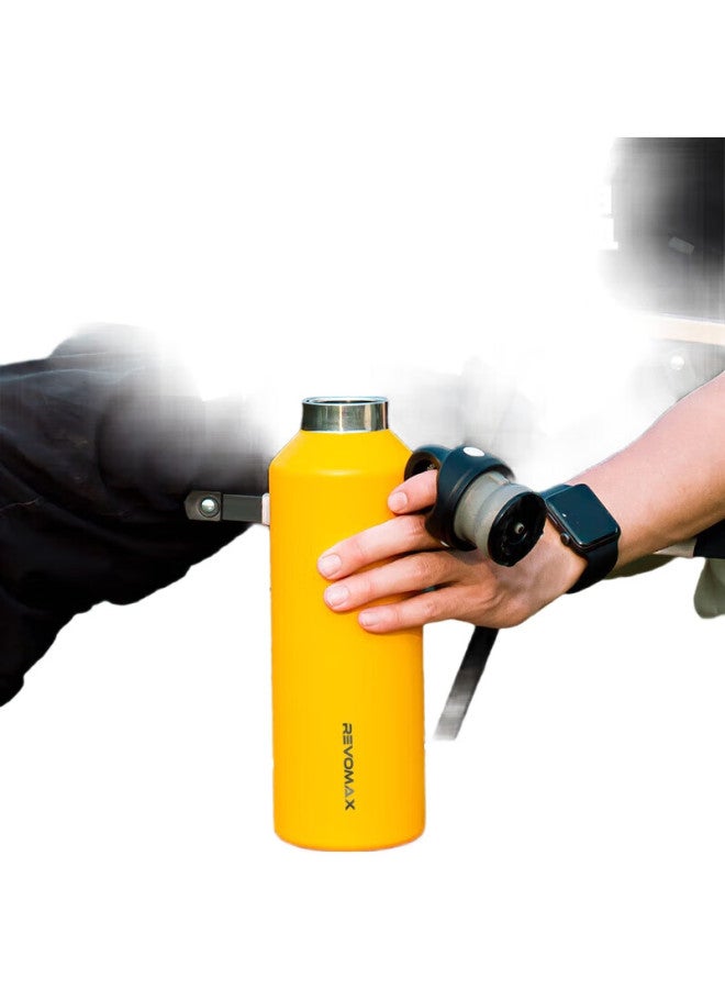 Revomax Large Capacity Insulated Mug, 316 Stainless Steel, Keeps Hot And Cold, Tea Infuser Cup, Sunflower Yellow, 950Ml - Image 2