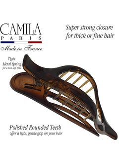 CAMILA Paris Cp2372 2Pk French Hair Clips Large Slide Hair Clips For Volume Hair Strong Hold No Slip Grip Girls Hair Claw Clips For Women Durable Styling Girls Hair Accessories Made In France  - Image 4