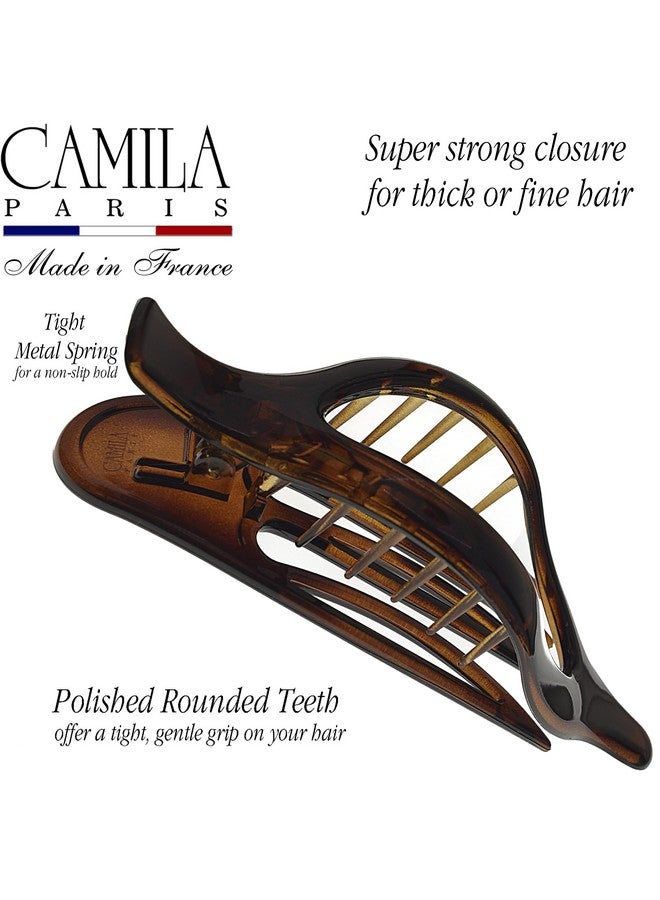 CAMILA Paris Cp2372 2Pk French Hair Clips Large Slide Hair Clips For Volume Hair Strong Hold No Slip Grip Girls Hair Claw Clips For Women Durable Styling Girls Hair Accessories Made In France - Image 4