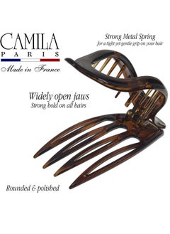CAMILA Paris Cp2372 2Pk French Hair Clips Large Slide Hair Clips For Volume Hair Strong Hold No Slip Grip Girls Hair Claw Clips For Women Durable Styling Girls Hair Accessories Made In France  - Image 3