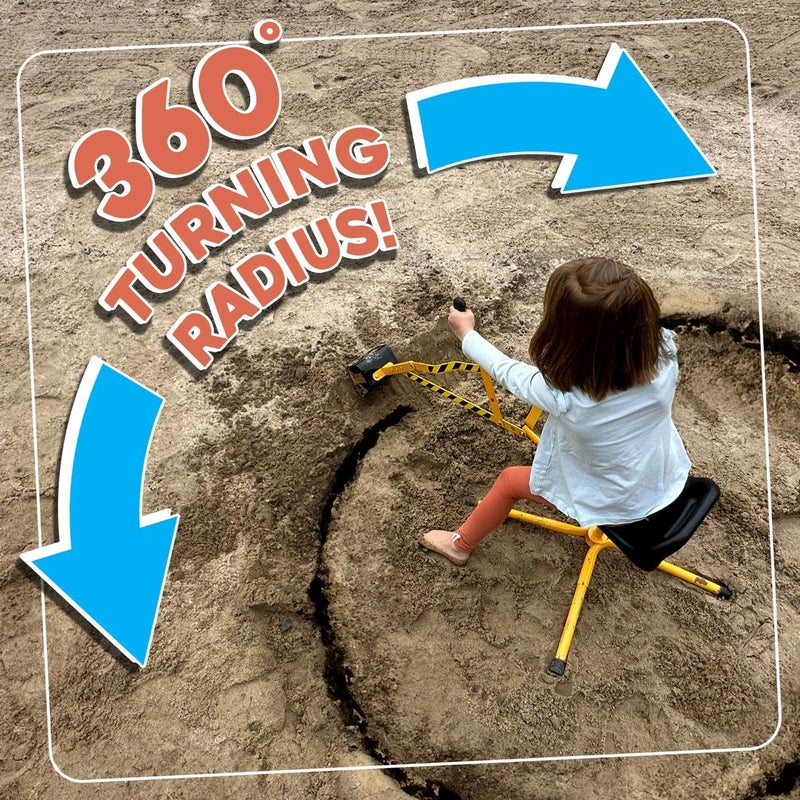 Stargo Kids Excavator Toy Sand Digger on Wheels, Steel Sandbox Digger Toys for Boys, Sand Toys Ride On Excavator, Beach Toys - Image 5