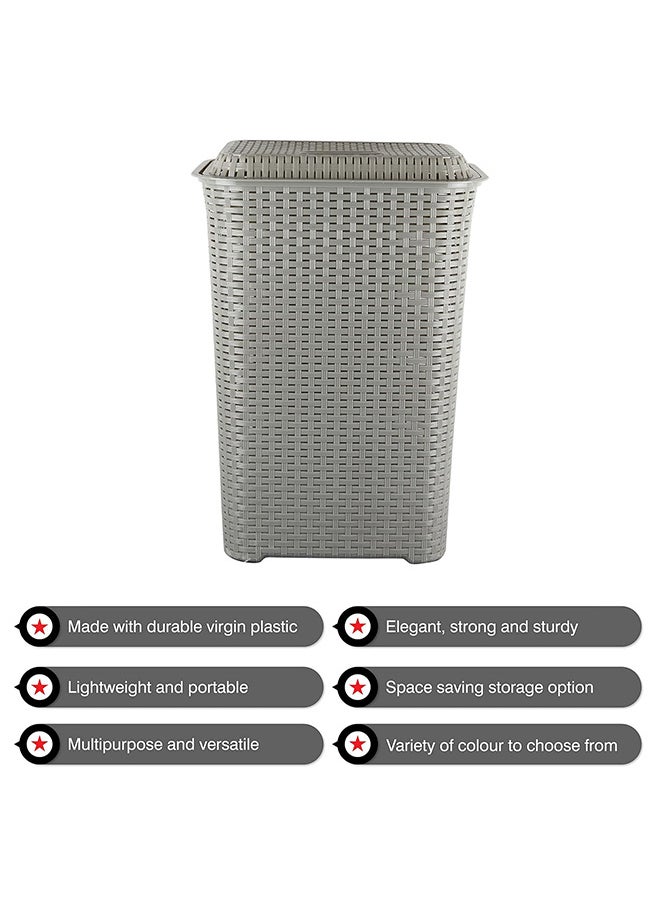 Cello - Cello Eliza Plastic Laundry Bag/Basket, 50 litres, Light Grey - Image 1