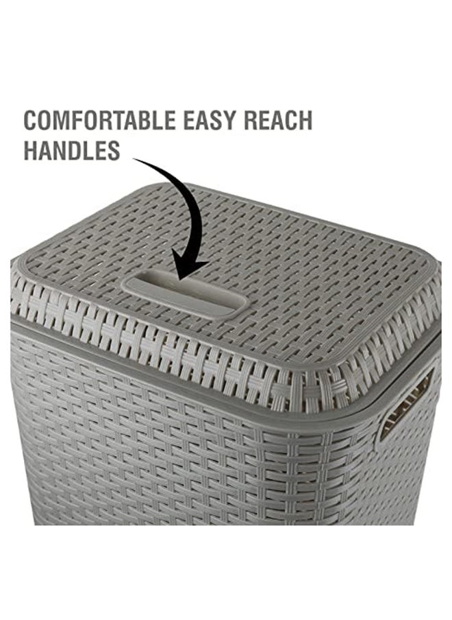 Cello - Cello Eliza Plastic Laundry Bag/Basket, 50 litres, Light Grey - Image 1