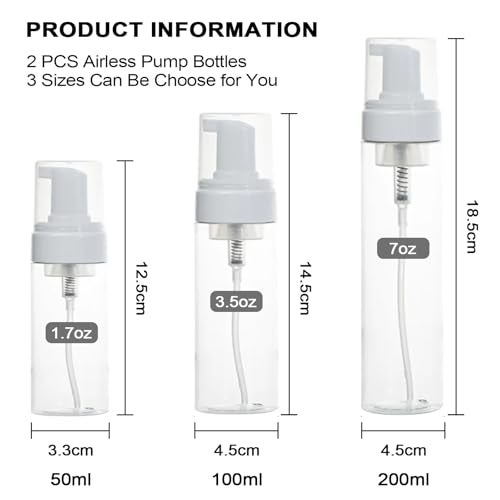 Autdor Foam Pump Bottle 7oz 2Pcs Foaming Soap Dispenser 200ml Foaming Spray Bottle Empty Travel Foam Bottle Clear Foam Dispenser for Hand Soap Toiletries Shampoo Lotion - Image 2