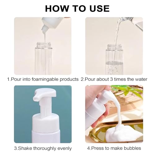 Autdor Foam Pump Bottle 7oz 2Pcs Foaming Soap Dispenser 200ml Foaming Spray Bottle Empty Travel Foam Bottle Clear Foam Dispenser for Hand Soap Toiletries Shampoo Lotion - Image 3