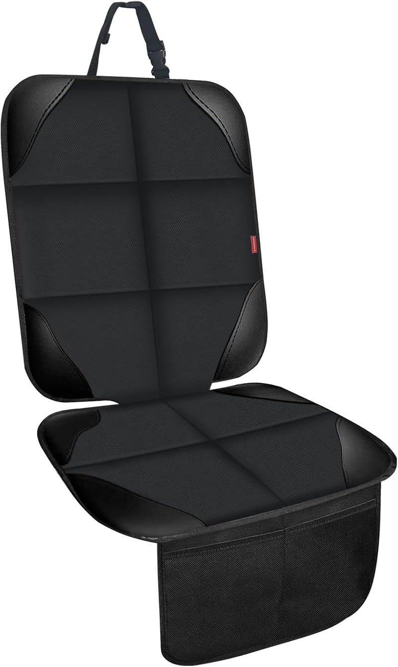 MORROLS Car Seat Protector for Child Seats1 Pack Car Seat CushionWaterproof Fabric Car Seat Covers for NonSlip Backing Mesh Pockets for BabyPetSUV Sedan and TrunkBlack - Image 1