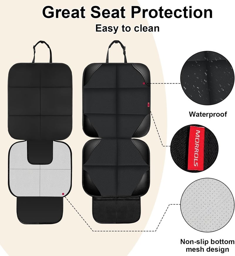 MORROLS Car Seat Protector for Child Seats1 Pack Car Seat CushionWaterproof Fabric Car Seat Covers for NonSlip Backing Mesh Pockets for BabyPetSUV Sedan and TrunkBlack - Image 4