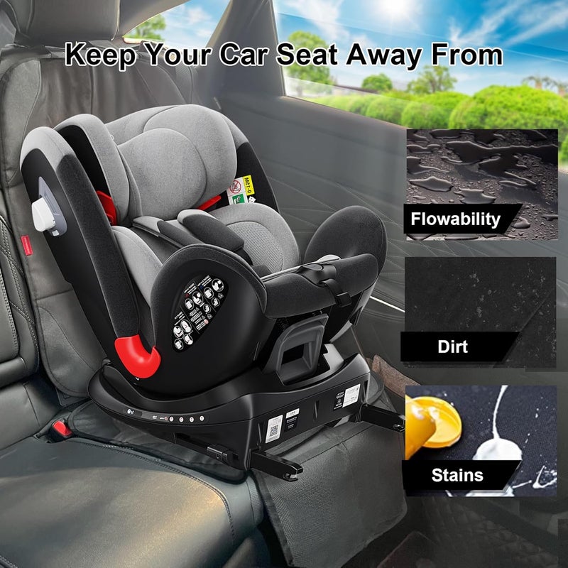 MORROLS Car Seat Protector for Child Seats1 Pack Car Seat CushionWaterproof Fabric Car Seat Covers for NonSlip Backing Mesh Pockets for BabyPetSUV Sedan and TrunkBlack - Image 3
