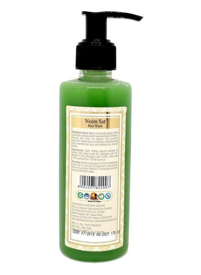 KHADI MEGHDOOT Neem Sat Shampoo Enriched With Extracts Of Amla And Neems For Dandruff And Hairfall (210 Ml)  - Image 3