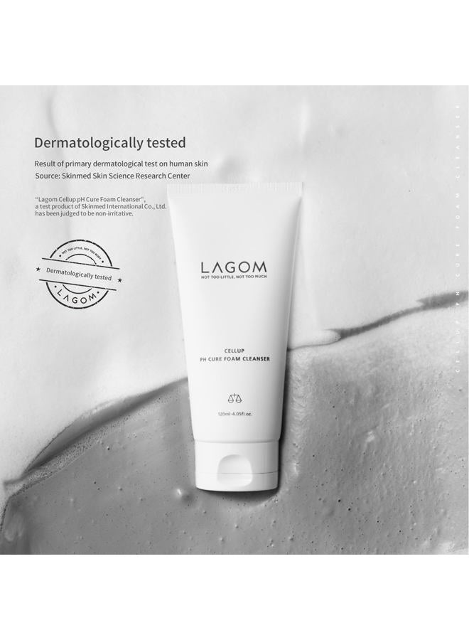 LAGOM Cellup pH Cure Foam Cleanser | Low pH, Skin Barrier Protection, Natural Deep Face Cleansing, 5.5 Subacid for Sensitive Skin 4.05 Fl Oz - Image 3