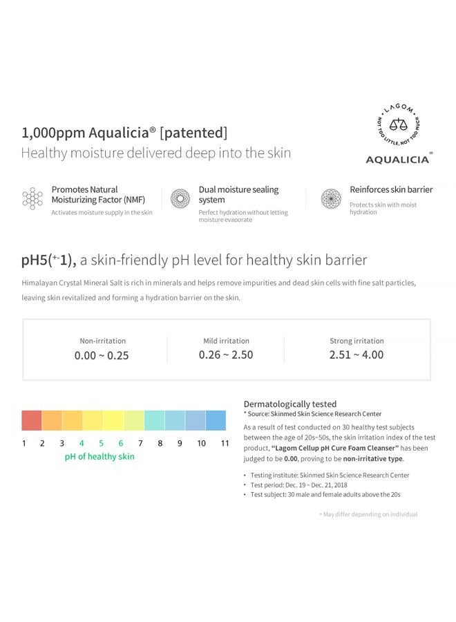 LAGOM Cellup pH Cure Foam Cleanser | Low pH, Skin Barrier Protection, Natural Deep Face Cleansing, 5.5 Subacid for Sensitive Skin 4.05 Fl Oz - Image 5