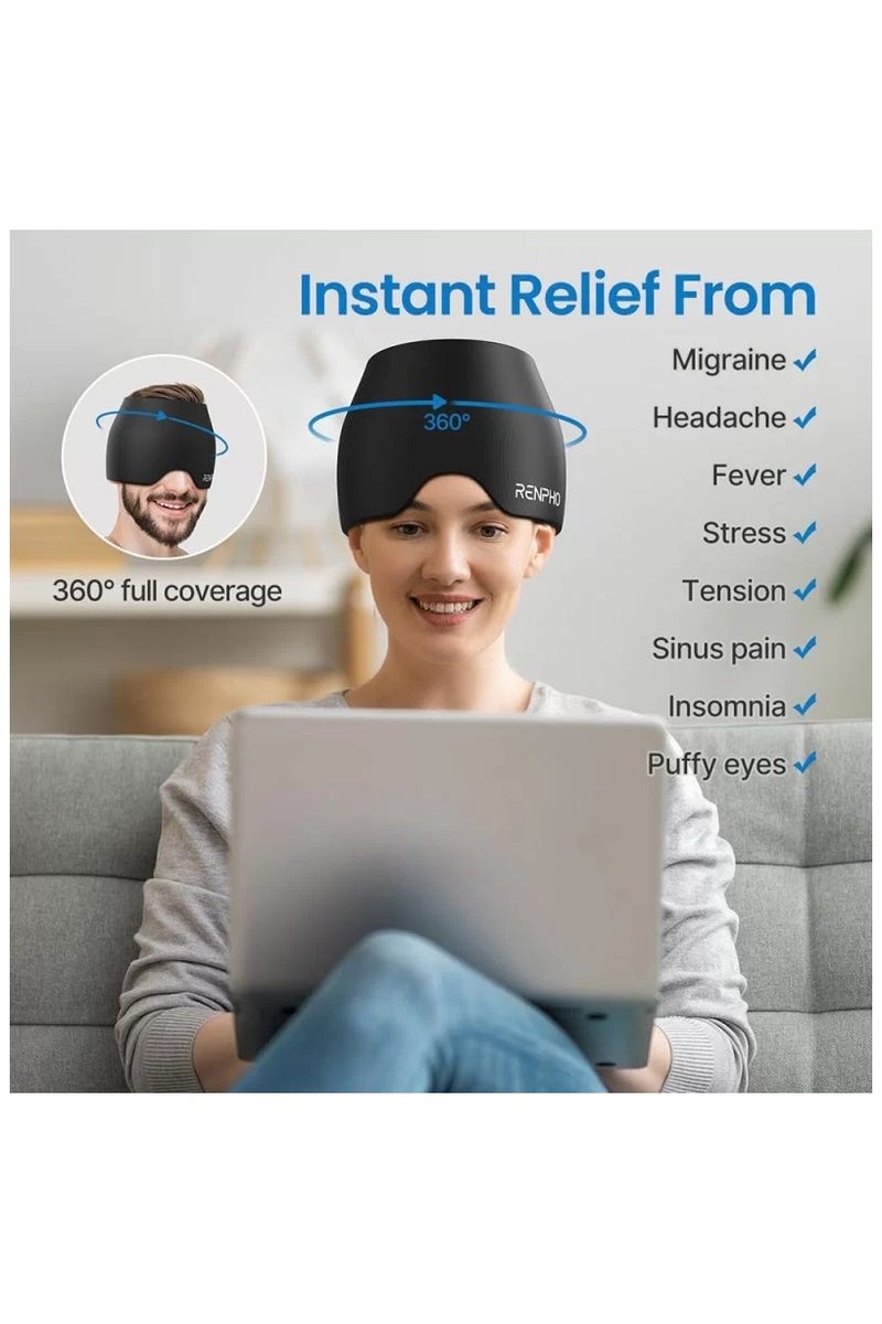 Renpho Ice Head Wrap Headache Relief Hat for Migraine-R-GC001-BK - Image 2