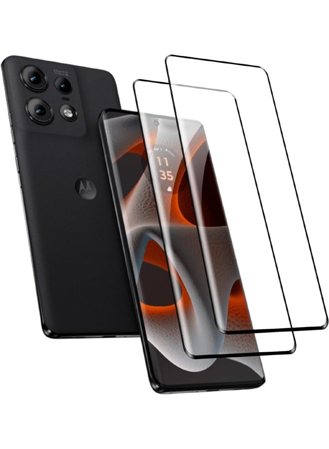 2 Pack Motorola Edge 50 Pro Screen Protector, 3D Tempered Glass Film, 9H Hardness, Touch Sensitive, Anti-Fingerprint, Anti-Scratch, Bubble-Free, HD Screen Protector for Motorola Edge 50 Pro 5G 2024  - Image 2