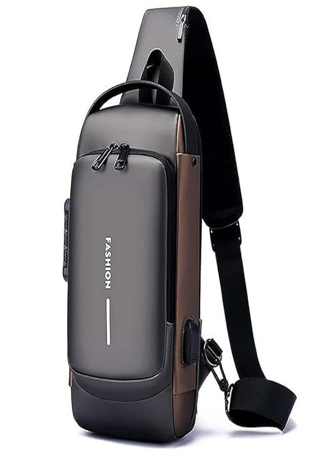 NANDRAJ Crossbody Sling Bag with USB Port, Code Lock, Anti-theft Design, Travel Messenger Chest Backpack - Image 1