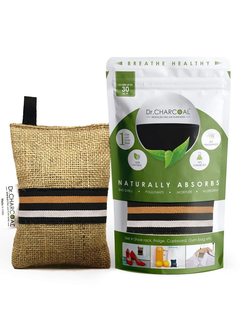 Dr. CHARCOAL - Dr CHARCOAL Fridge Deodorizer Keeps Your Refrigerator and Freezer Fresh Dry and Odor Free For 1 Year 75gm Long Lasting Charcoal Bag More Powerful than Baking Soda to remove Bad Smell - Image 1