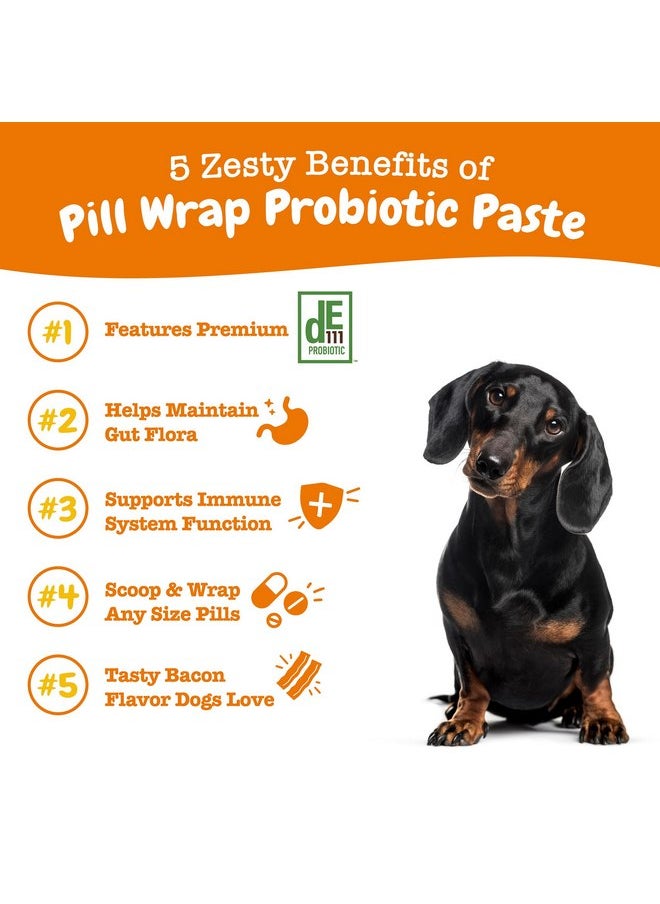 Zesty Paws Zesty Paws Pill Wrap Probiotic Paste for Dogs - Immune & Digestive System Support - Bacon Flavor - with DE111 Bacillus subtilis - Pockets Any Pill, Tablet & Capsule for Your Dog - 4.2oz - 60 Portions  - Image 2