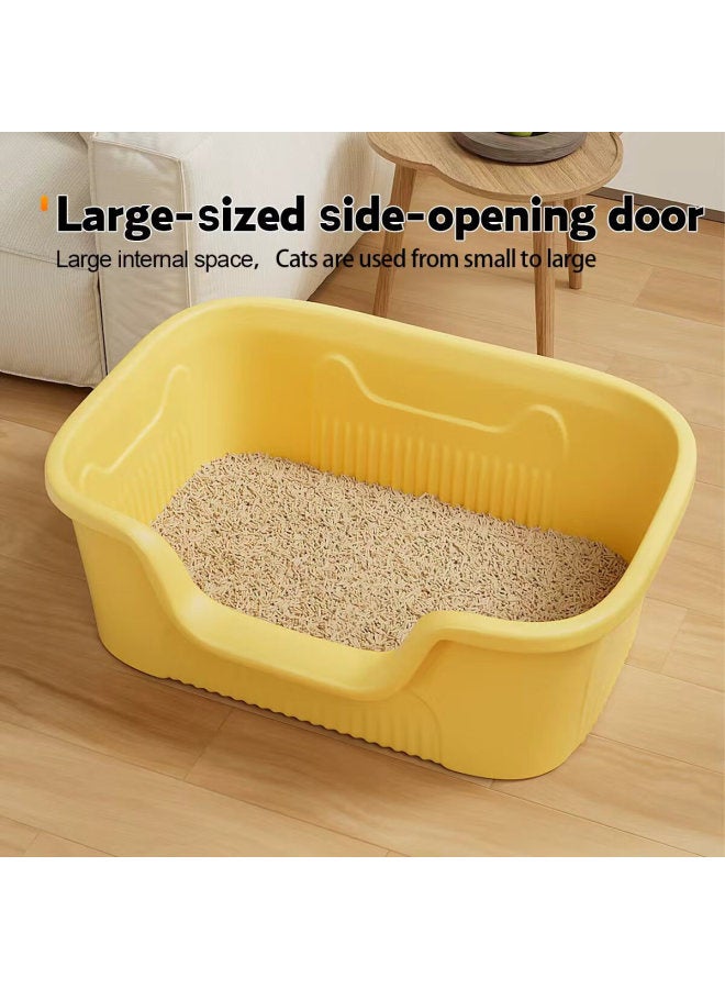 Guofan Extra Large Semi-enclosed Anti-splash Cat Litter Box Odor-proof Giant Kitten Cat Toilet
