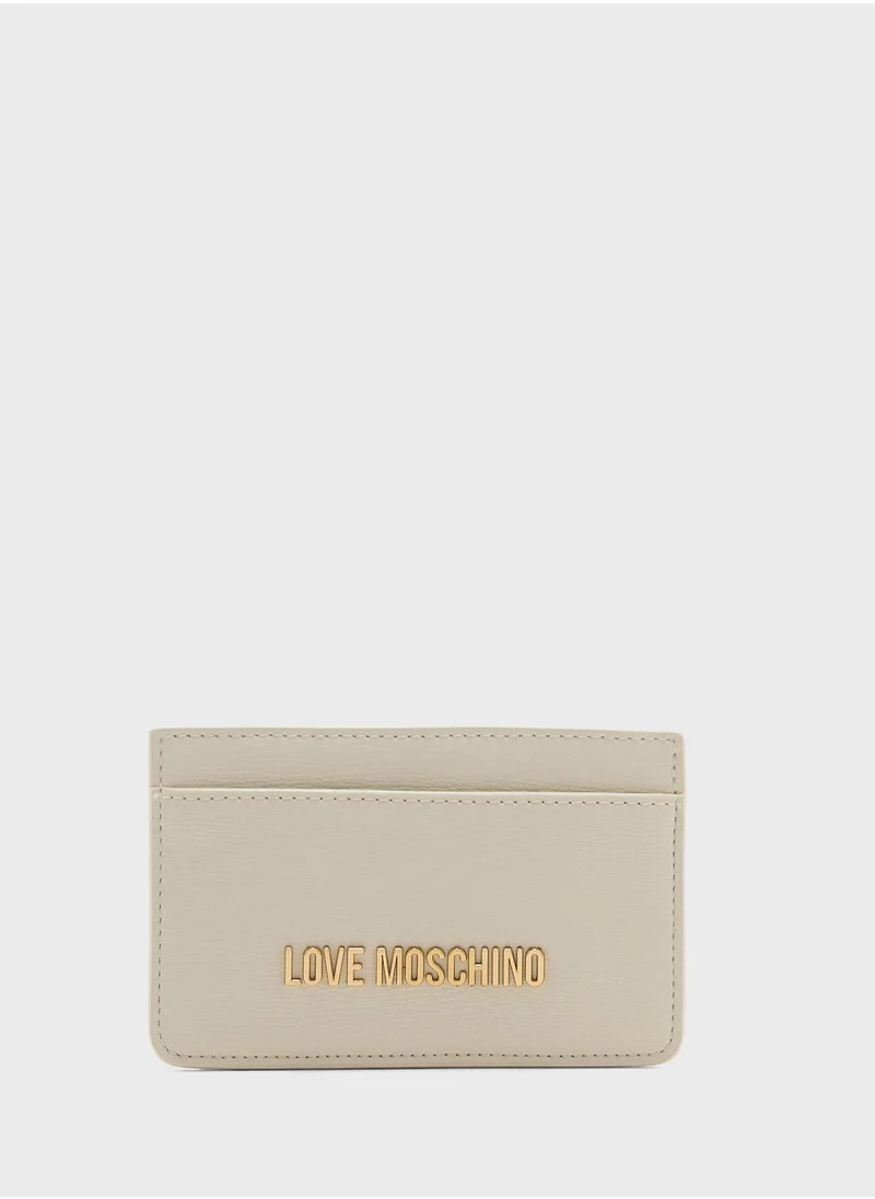 لوف موسكينو Logo Detailed Signature Wallet