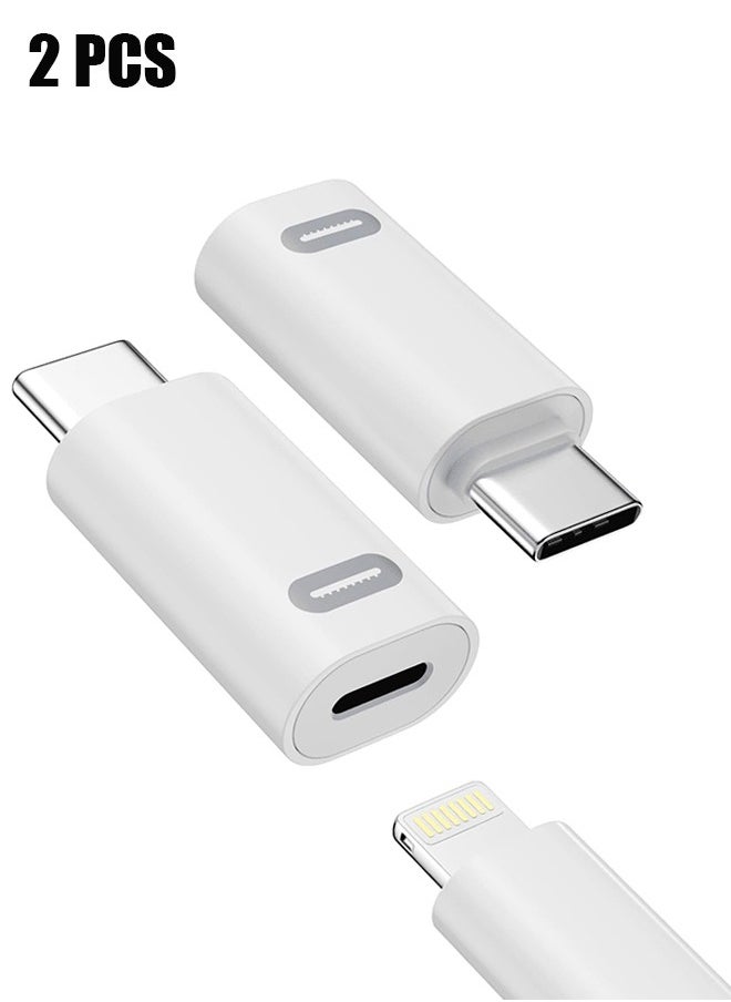USB-C Male to Lightning Female Adapter USB Type C for iPhone 15/15 Pro/15 Pro Max/15 Plus, iPad Pro/Air, Support 35W PD Fast Charging & Transfer Data (2 Pack)