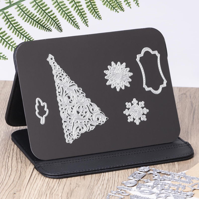 UNIMEIX Crafter's Magnetic Craft Die Stand Craft Die Platform with Leather Case Magnetic Sheets for Dies Storage Supplies Black (1) - Image 1