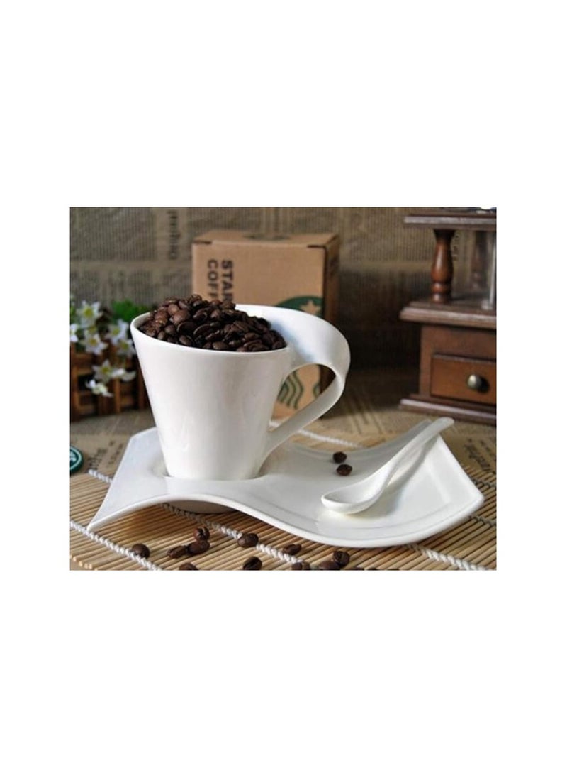 MARBLE Coffee set, 3 colors, 12 pieces, white porcelain marble CS3855-WITH  - Image 5